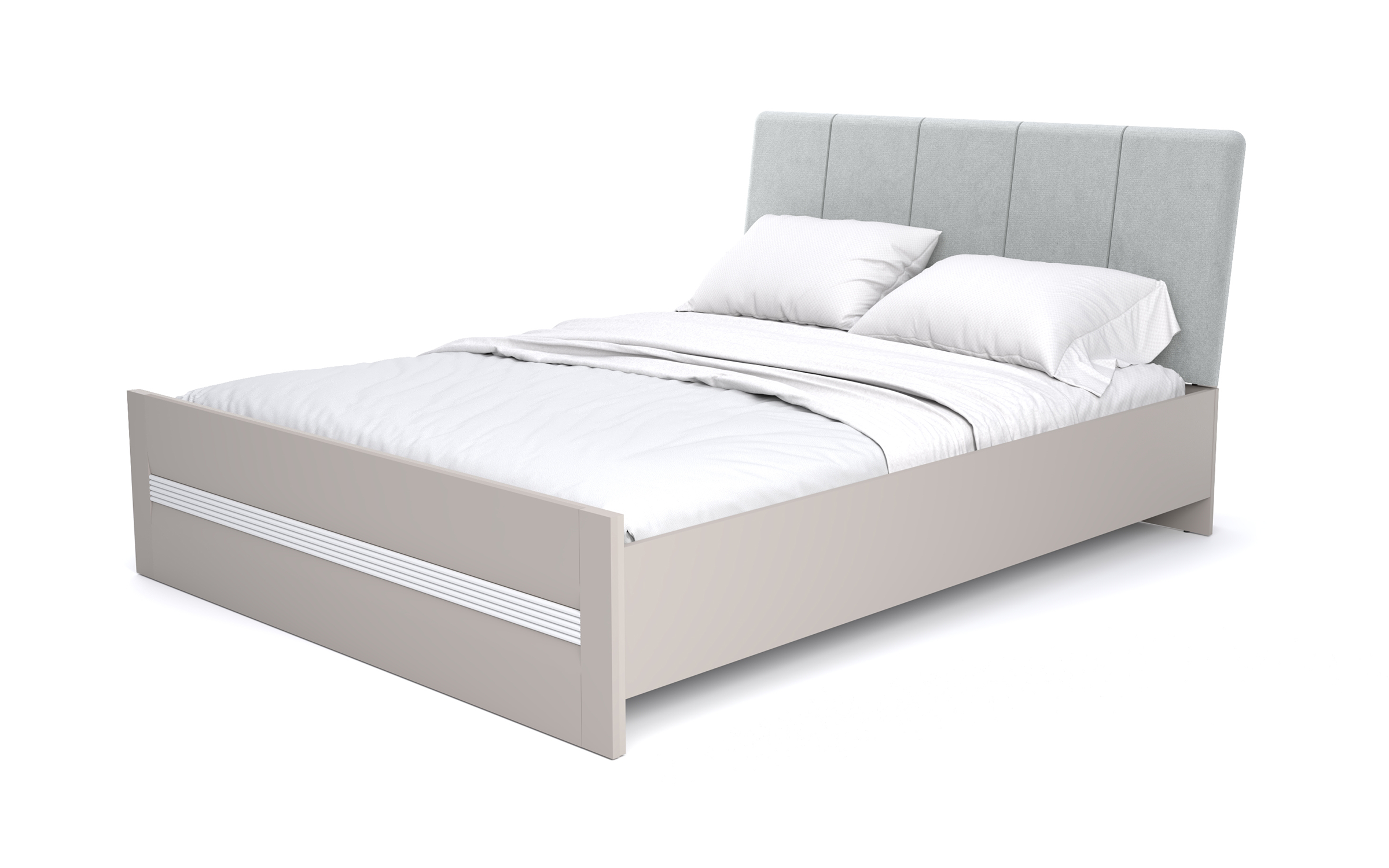 Double bed for mattress 160/200 + bed slat Varis, cashmere + white  1